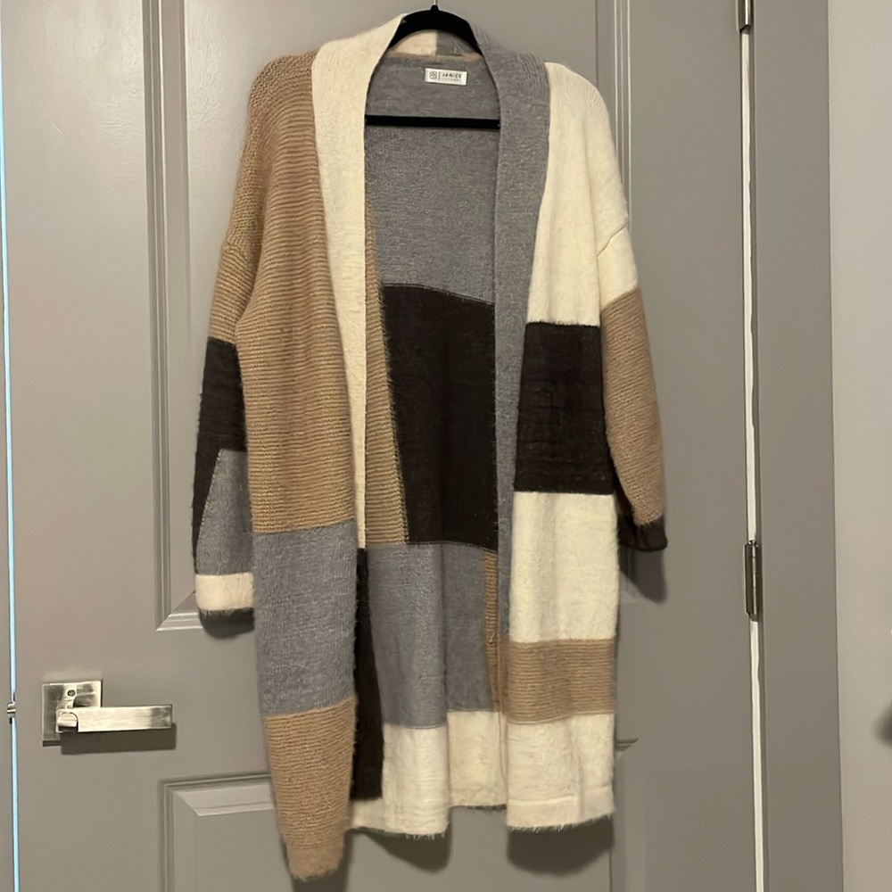 Color block cardigan